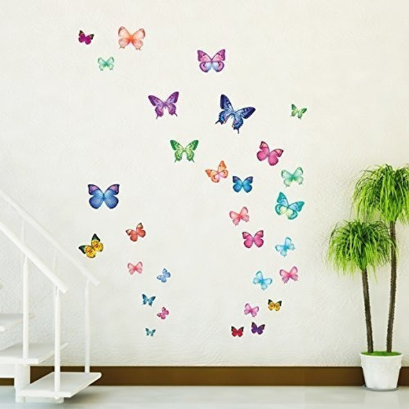 Decowall Dw1302 30 Mariposas Vibrantes Niños Pegatinas De P 1