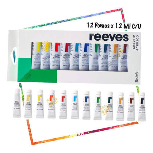 Set Acrilicos Reeves Pomos 12ml Importado Pintura Artistica 0