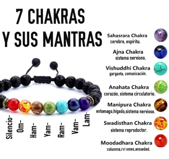 Pulcera 7 Siete Chakras Original Y Piedra Lava (energétca) 0