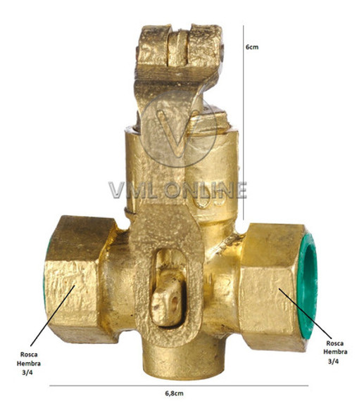 Llave Para Gas Candado 3/4 Hembra Hembra Bronce Aprobado 1 Llave Para Gas Candado 3/4 Hembra Hembra Bronce Aprobado 1