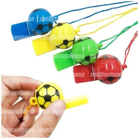 24 Silbatos Pelota Surtido Carnaval Carioca Collar Cotillon 1