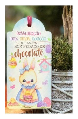 Tag De Páscoa Madeira Coelha Dht2-098 - Litoarte 0