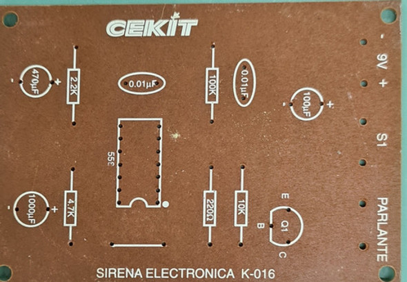 Placa Pcb Cekit K016 Sirena Electronica Circuito 1