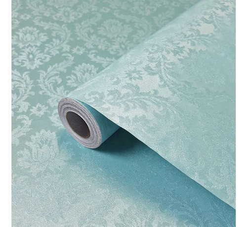 Papel Parede Adesivo Lavavel Arabesco Verde Agua Persa 5m 1