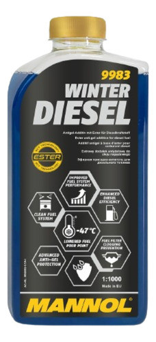 Aditivo Mannol 9983 Winter Diesel 1l Concentrado Antígeno 0