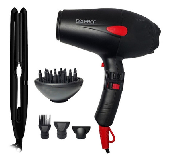 Kit Secador Compact 2000w Con Difusor + Planchita Belprof 0 Kit Secador Compact 2000w Con Difusor + Planchita Belprof 0