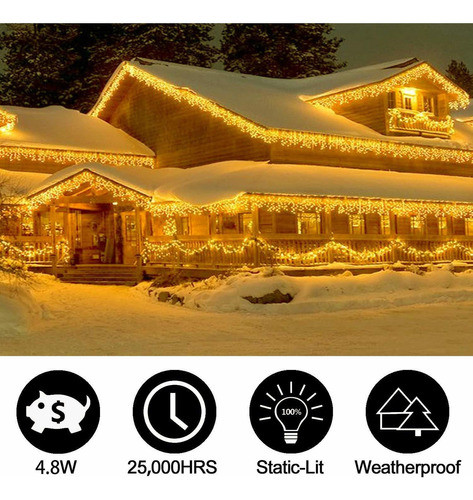 Silvom Luces De Navidad Amarillas, 100 Luces Led De Navidad 1