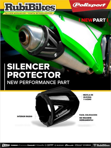 Protector Caño Escape Verde 340-400mm. Polisport 1