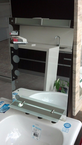 Espejo Con Repisa De 40 X 60 Cm Con Dibujo De  Burbuja Arenada - Estilo Acqua Baños Y Cocinas 1