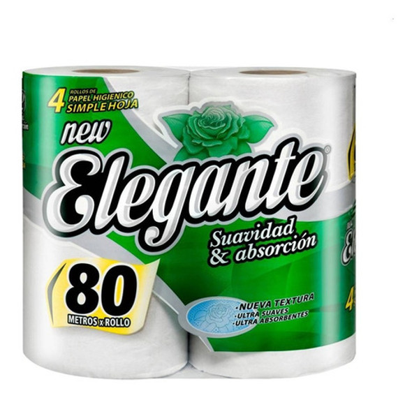 Papel Higiénico Elegante 4 X 80 Metros  X 10 Paquetes 0