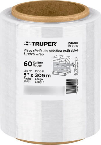 Nylon Film Stretch Para Embalar Ancho 12cm Rollo 305m Truper 0
