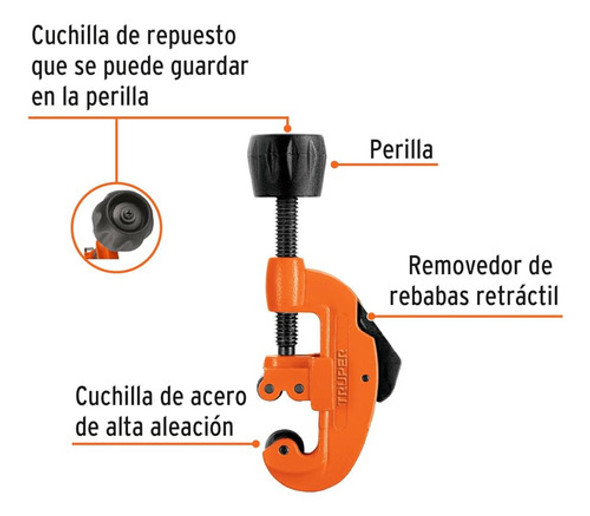 Corta Tubos Caños Profesional Aluminio Cobre Truper 1