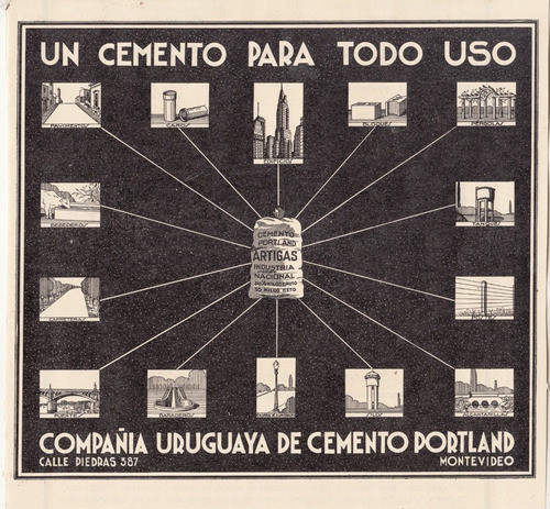 1930 Publicidad Art Deco Compañia Uruguaya Cemento Portland 0