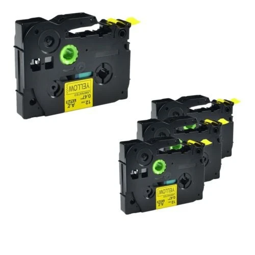 4pk Tz Tze 631 Tz631 Negro Sobre Amarillo Etiqueta Cinta Par 0