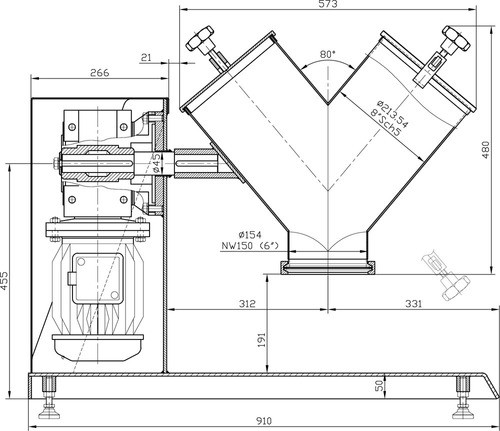 Mezclador En V De 20 Litros. Planos Completos Para Fabricar El Equipo. 1