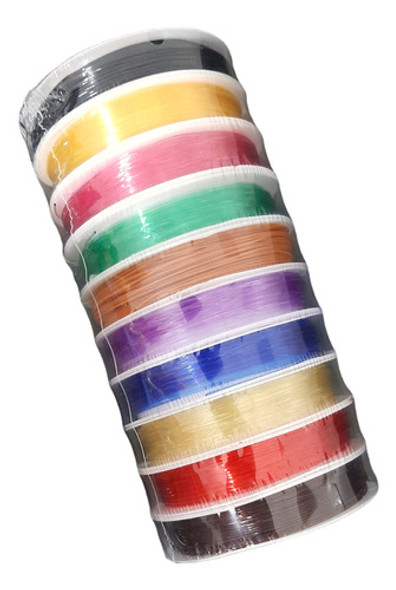 10 Rolos Fio De Silicone Elástico Colorido P/ Pulseira 0.6mm 1
