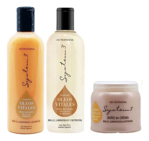 Kit System 3 Oleos Vitales Shampoo + Acondicionador + Crema 0