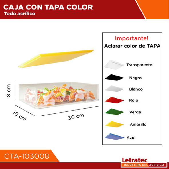 Caja Acril Con Tapa, Vitrina/contenedor Cta-103008 1