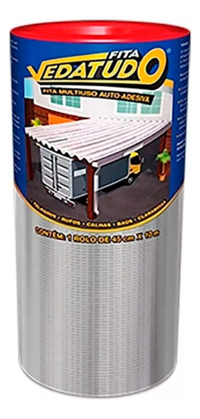 Manta Asfaltica Laje Adesiva Aluminizada Vedatudo 45cmx10m 0