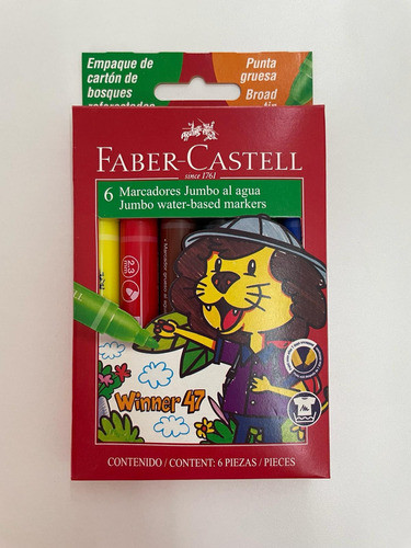 Marcadores Faber-castell X6 Unidades Punta Gruesa 1