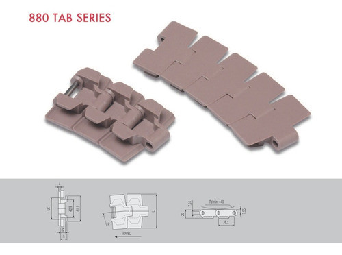 Cadena Transportadora  Curva Tab 114mm Plástica Rollo 3.05mt 1