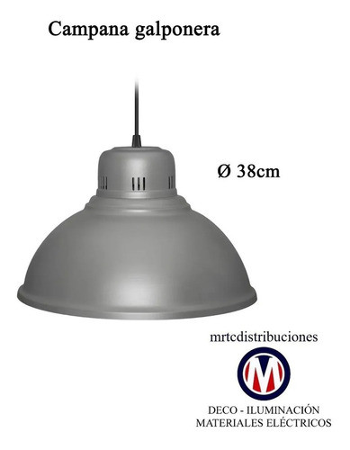 Campana-colgante Metalico 38cm Negro 1