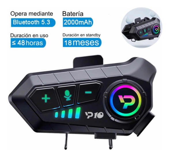 Intercomunicador Moto P10 Manos Libres Asistente Por Voz Aem 0