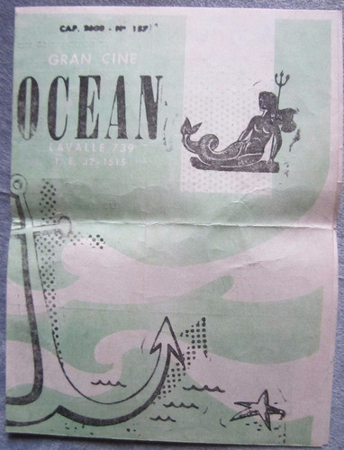 Antiguo Programa De Gran Cine Ocean Buenos Aires 1962 0