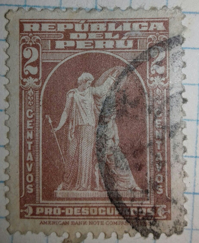 Antiguo Sello Peru 2 Centavos Pro Desocupados1951 1