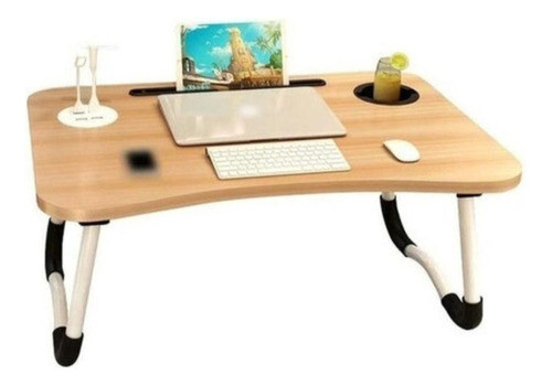 Mesa Desayuno Plegable Con Posa Vaso + Ranura Tablet 1