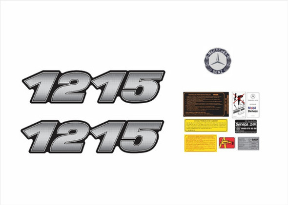 Kit Adesivo Resinado Emblema Caminhão Mercedes Benz 1215 0