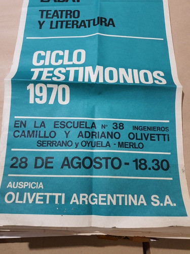 Antiguo Afiche De Teatro - Olivetti Argentina 1