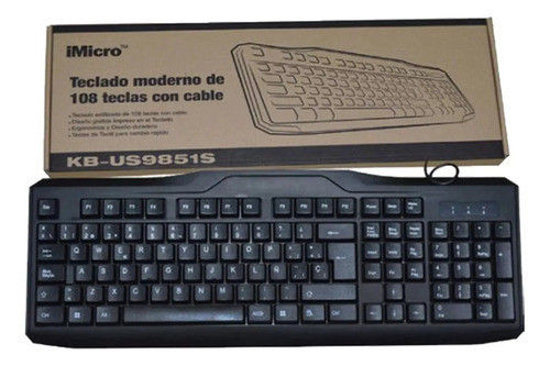 Telclado Imicro Kb-imk9 Español Con Cable Usb De 108 Teclas 0