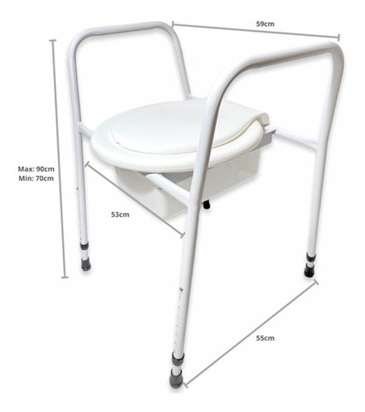 Silla Eleva Inodoro Portatil Asiento Ortopedia Regula Altura 1