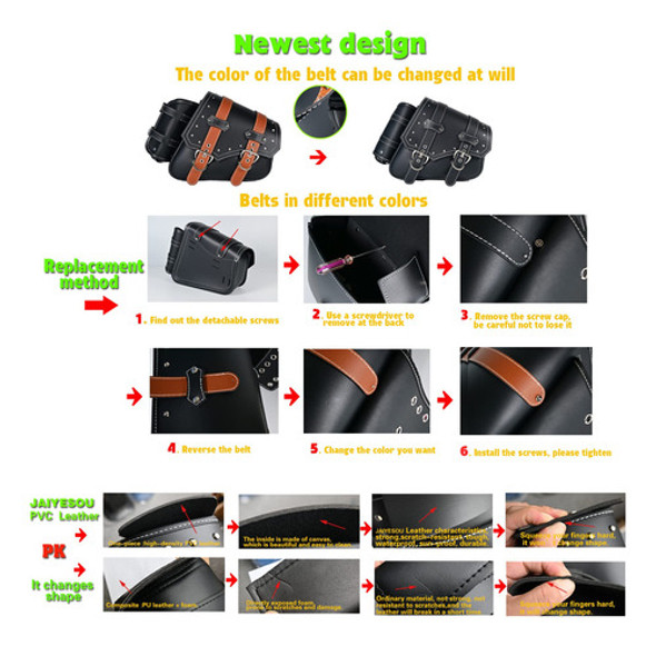 Jaiyesou Bolsas De Sillin De Motocicleta Bolsas Laterales | 1 Jaiyesou Bolsas De Sillin De Motocicleta Bolsas Laterales | 1