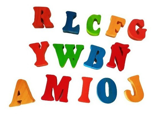 46 Letras Madera Gruesa Abecedario Lectoescritura Didáctico 0