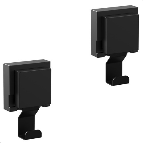 Kit 2 Cabide De Parede Gancho Com Ventosa Preto Max 0