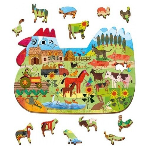 Woody Puzzle Madera La Granja 48 Piezas - Ludattica 1