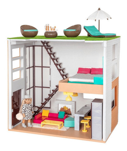 Lori Set Casa Loft Con Accesorios Y Muñeca 15 Cm Doll Welldt 0