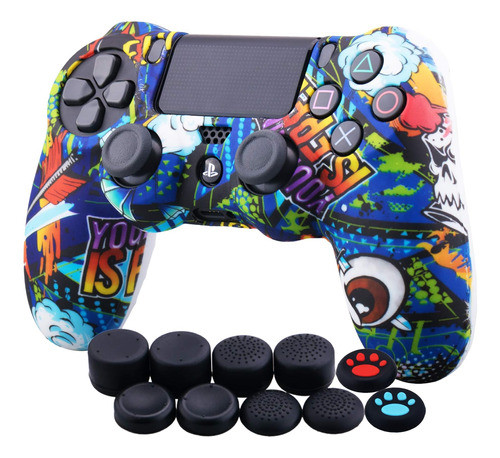 Funda Joystick Ps4 Yorha Blue Graffiti 0