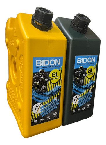 Bidón 8lts X2 C/pico P/ Lancha- Moto /roan Verde/amarillo 0
