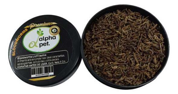 Alpha Pet Bloodworms 8g Premium Alimento Peces 0