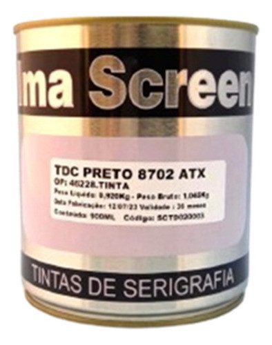 Tinta Tdc Preto 8702 Serigrafia Imagraf 900ml 0