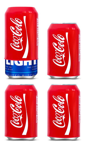 Funda Para Lata De Cerveza Tapa Alcohol Silicona Coca 4u 0