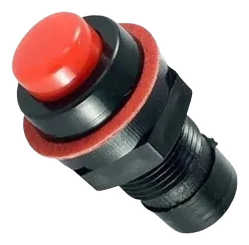 5 Peças- Chave Push Button Ds-213 Sem Trava Vermelha 0