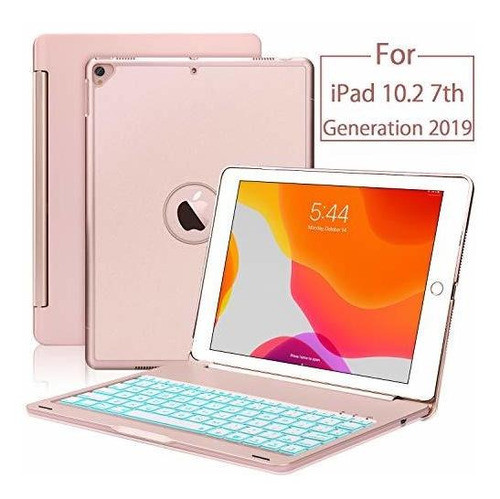 Funda Teclado iPad 10.2, 7ª Gen 2019 Ultrafina, Oro Rosa 0