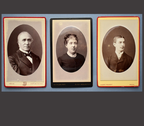 Fotografia  3 Carte De Visite .- 1890.- Paris Albert Prouzet 0