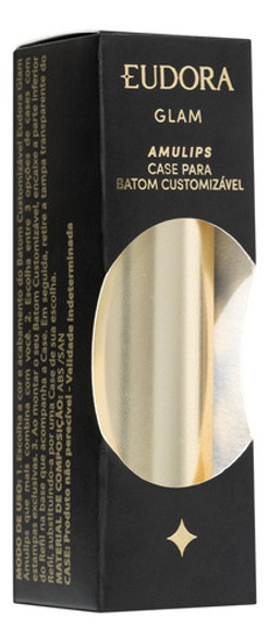 Case Para Batom Customizável Amulips Dourado Sofisticado 1