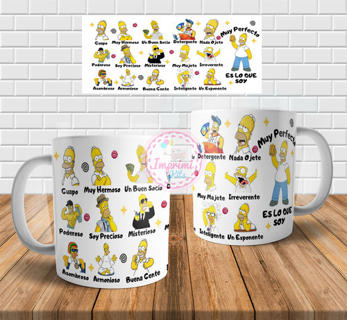 Plantilla Homero Simpsons Tazas Guapo Cancion Meme Sublimar 1