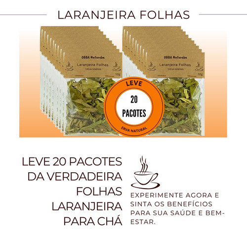 Kit 20chás Da Folhas De Laranjeira Legítimo Citrus Aurantium 1
